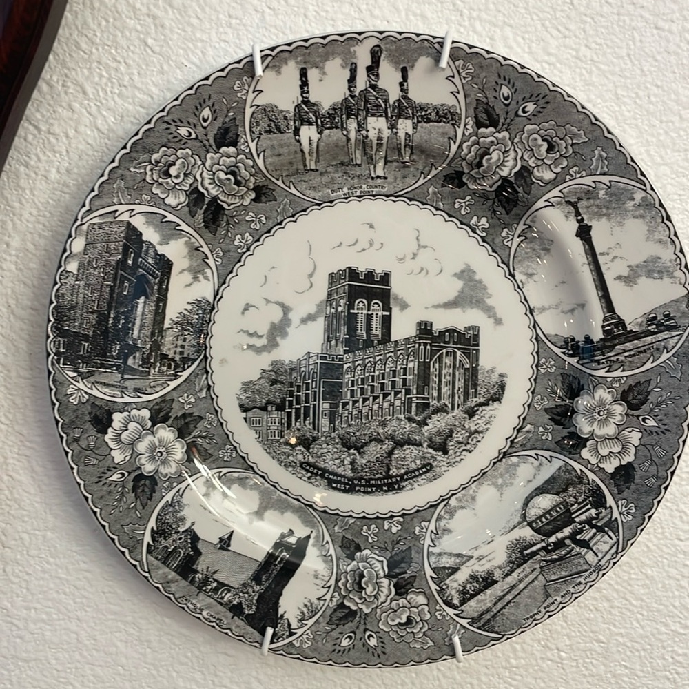 West Point transfer ware plate black
